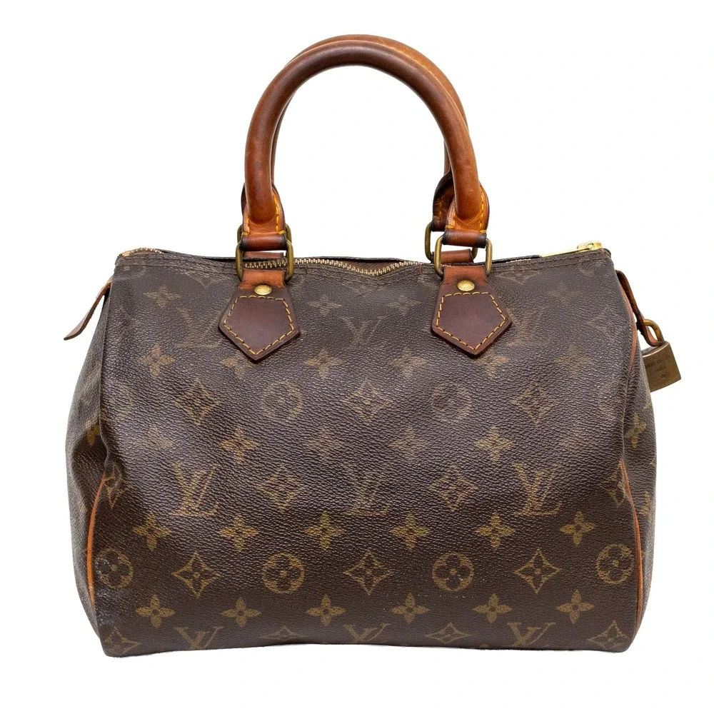 Louis Vuitton Speedy 25 Monogram Boston Handbag M41528 1986 Vintage Padlock